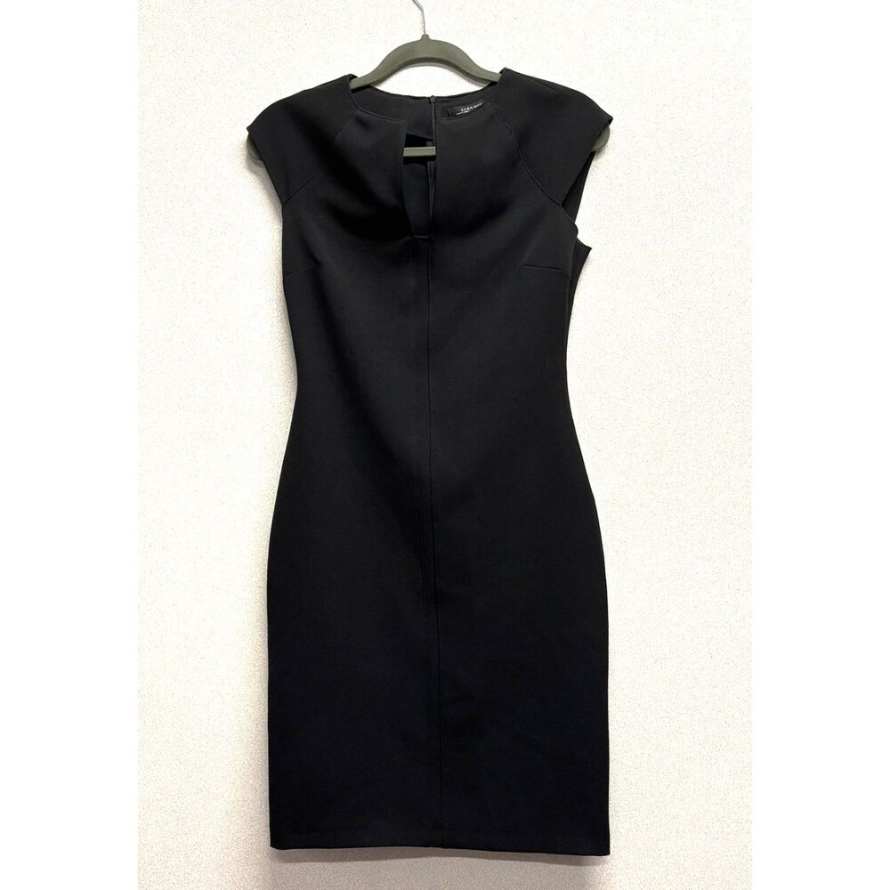 Zara Woman Sheath LBDโ Dress Cap Sleeve Stretch Bodycon Closet Capsule Sz S